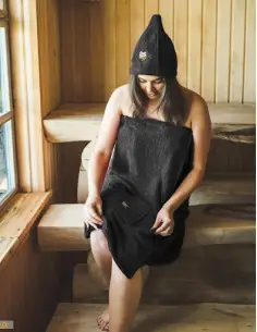 Zestaw do sauny dla kobiet, czarny