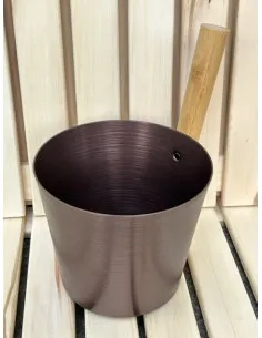 Aluminiowe wiadro do sauny, 5 l, ciemnobrązowe