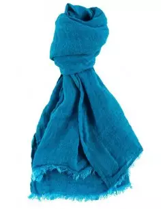 Ľanový šál žiarivo modrý