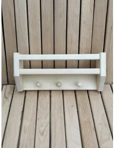 Drewniana półka do sauny z wieszakami 29 x 13 x 9 cm