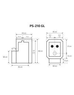 Piec do sauny na drewno SKAMET PS-210 GL 2