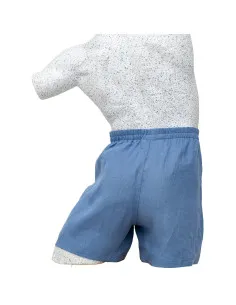 Męskie szorty lniane, niebieskie 2