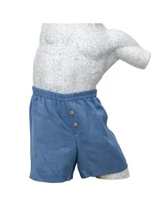 Męskie szorty lniane, niebieskie