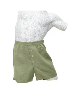 Lniane szorty męskie, zielone