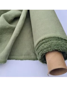Zielona tkanina lniana (szerokość 200 cm)