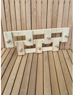 Wieszak do sauny 7 uchwytów, 500x200x30 mm