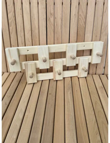 Vešiak do sauny 7 držiakov,  500x200x30 mm