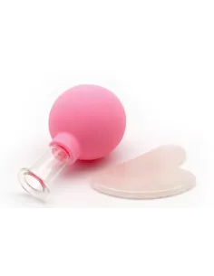 Szklana kolba do masażu z balonem i skrobaczką