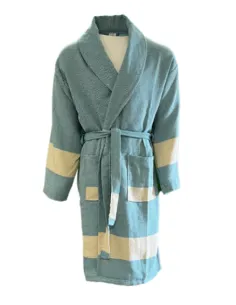 Bawełniany szlafrok Hamam, turkusowy