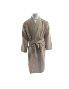 Elegancki szlafrok waflowy, szampan