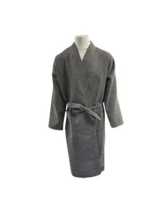 Elegancki szlafrok waflowy, szary