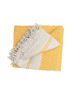 Ręcznik kąpielowy Hammam Waves 100 x 180 cm, żółty